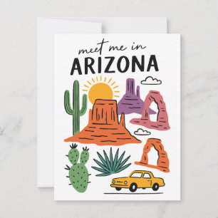 Meet Me In Arizona Desert Cactus Red Rocks Postcard