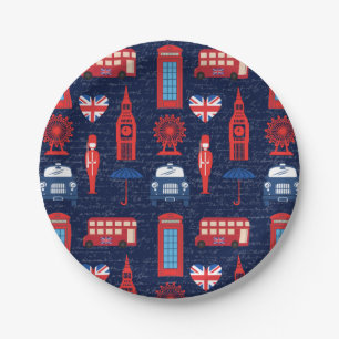 Meet Me in London Paper Plates