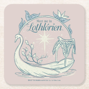 Meet me in LOTHLORIEN™ - Swan Boat Square Paper Coaster