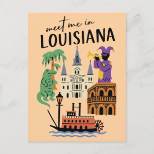 Meet Me In Louisiana New Orleans Jazz Bayou Postcard