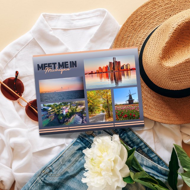 Meet Me In Michigan Postcard ( Birthday Depot
Cityscape Charm: Detroit's Impressions Postcard)
