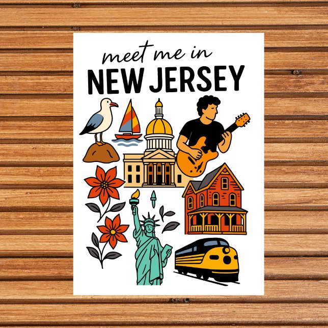 Meet Me In New Jersey Shore Landmarks Postcard (Meet Me In New Jersey Shore Landmarks Postcard
)