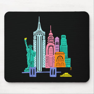 Meet Me In New York - Cute Us State Travel Retro D Mouse Pad