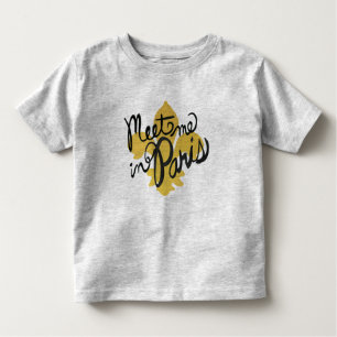 Meet Me in Paris Black and Gold Toddler T-Shirt