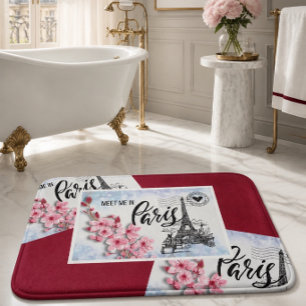 Meet Me in Paris Postcards from the Edge Bath Mat