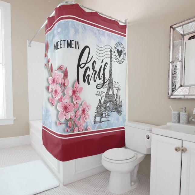 Meet Me in Paris Shower Curtain (In Situ)