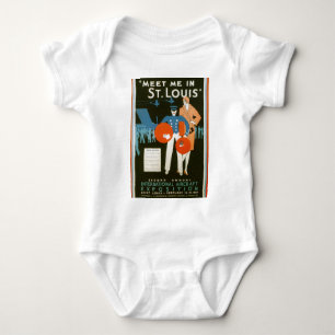 Meet Me In St Louis Vintage Travel Poster Baby Bodysuit