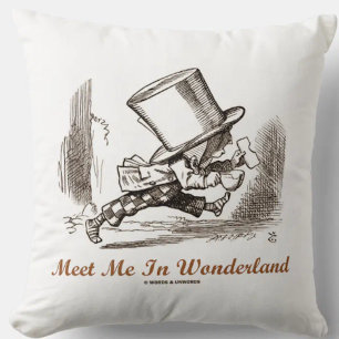 Meet Me In Wonderland (Mad Hatter Running) Cushion