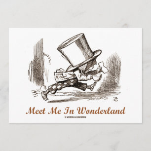 Meet Me In Wonderland (Mad Hatter Running) Invitation