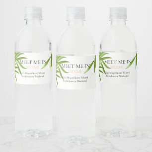 Meet Me Miami Bachelorette Party Vacation Water Bottle Label