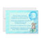 Meet me new baby boy koala party invite blue