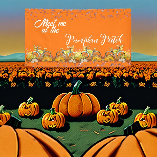 Meet Me Pumpkin Patch Fall Colour Bicycle Farmhous Banner (Meet me at Pumpkin Patch)