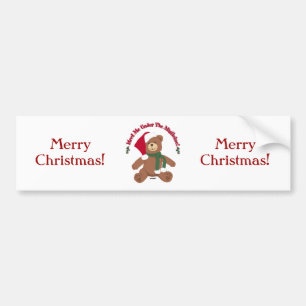 Meet Me Under The Mistletoe! Christmas Teddy Bear Bumper Sticker