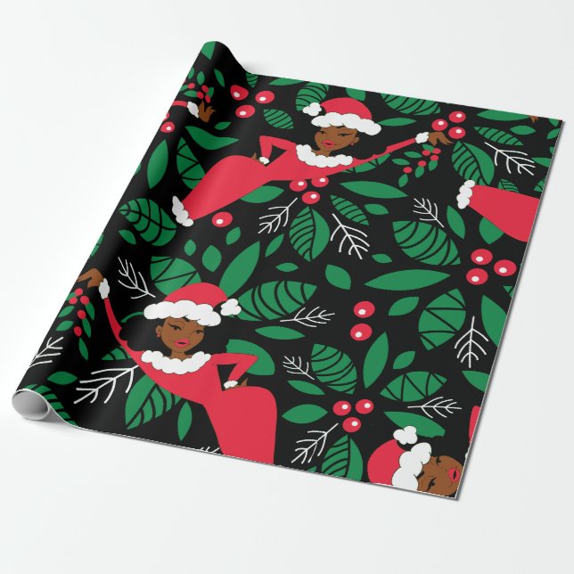 Meet Me Under the Mistletoe Wrapping Paper (Unrolled)