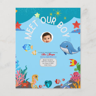 Meet Our Boy Baby Shower Invitation-Under the Sea Flyer