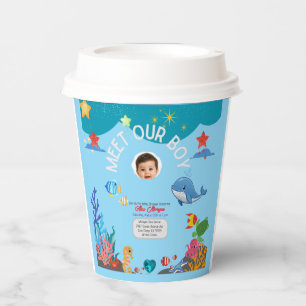Meet Our Boy Baby Shower Invitation-Under the Sea Paper Cups