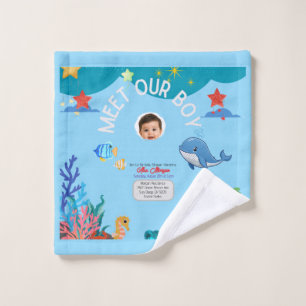 Meet Our Boy Baby Shower Invitation-Under the Sea Wash Cloth