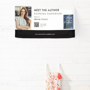 Meet the Author Event Custom Book Signing QR Code Banner