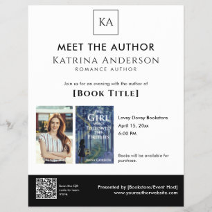 Meet the Author Event Custom Book Signing QR Code Flyer