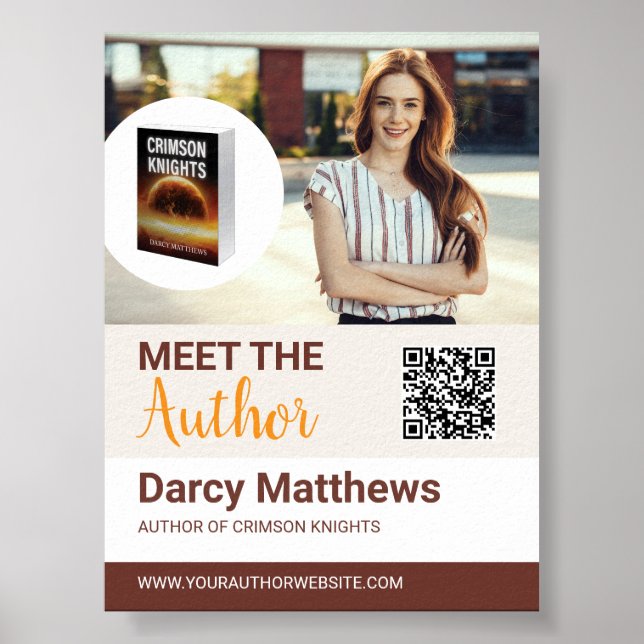 Meet the Author Promo Photo Modern QR Code Poster (Front)