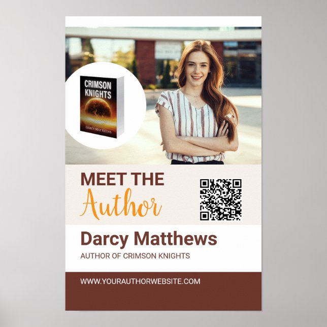 Meet the Author Promo Photo Modern QR Code Poster (Front)