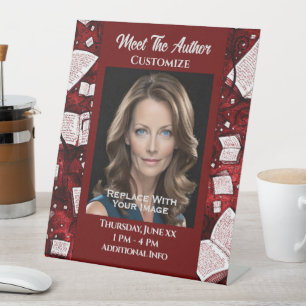 Meet The Author Red Books Pedestal Sign