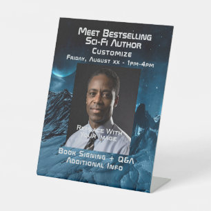 Meet The Author SciFi Theme Pedestal Sign