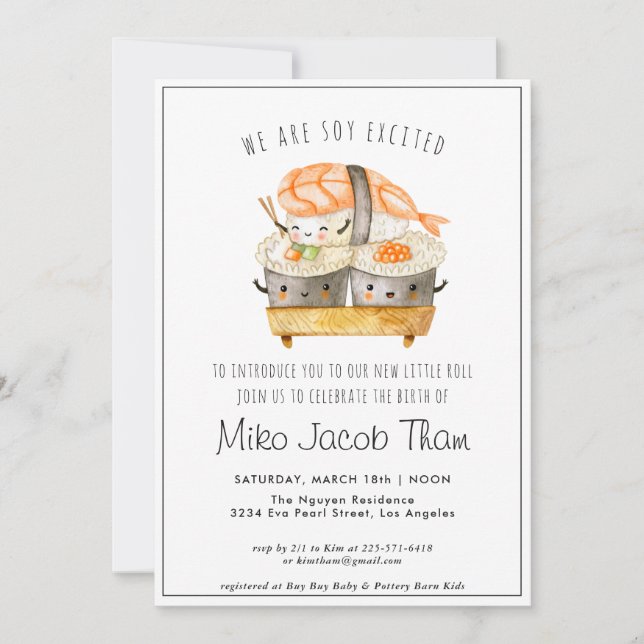 Meet the Baby | Sushi Baby Shower Party Invitation (Front)