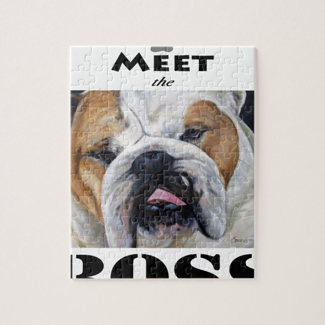 Meet the Boss English Bulldog animal art gift Jigsaw Puzzle (Vertical)