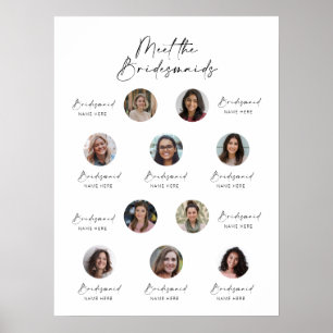 Meet the Bridesmaids Photo Display Sign 10 person