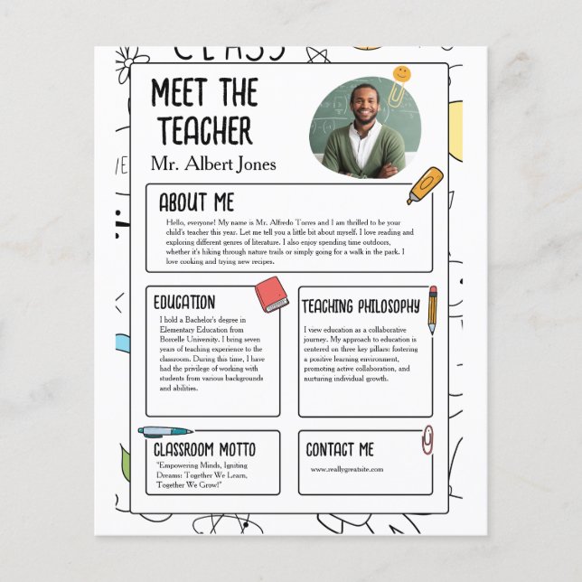 Meet The Teacher Modern Back to School Flyer  (Front)