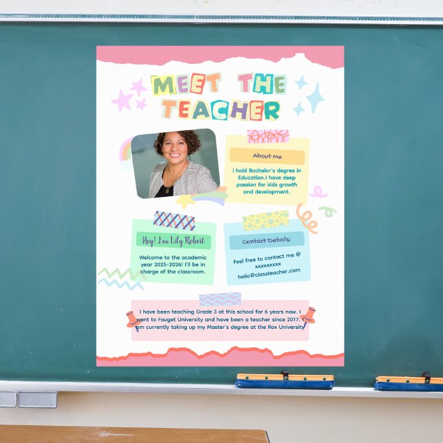 Meet the teacher school classroom poster (Creator Uploaded)