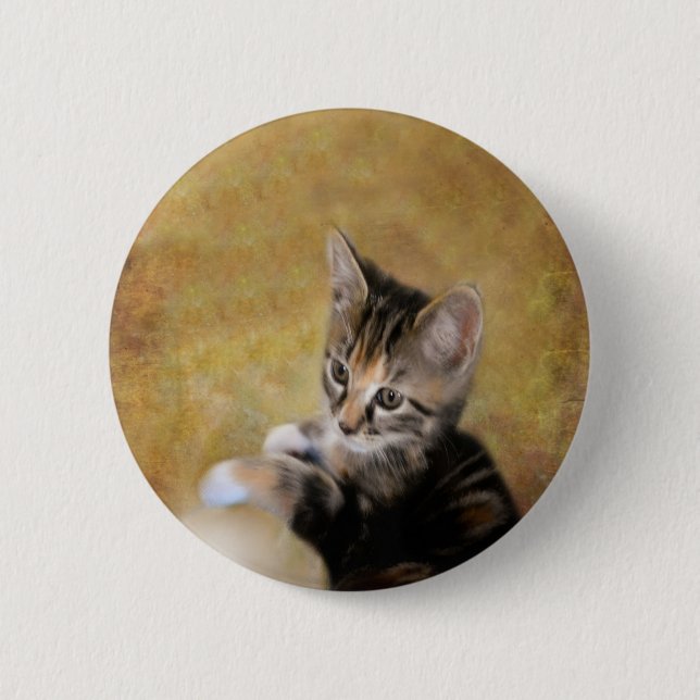 Meet Tiger 6 Cm Round Badge (Front)