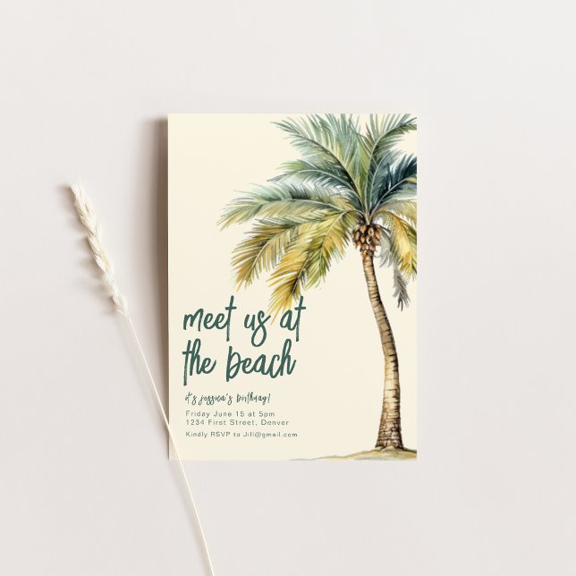 Meet Us At The Beach Birthday Invite (Creator Uploaded)