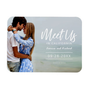 Meet Us In Destination Wedding Save The Date Photo Magnet