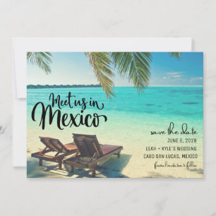 Meet Us in Mexico Photo Beach Wedding Save The Date