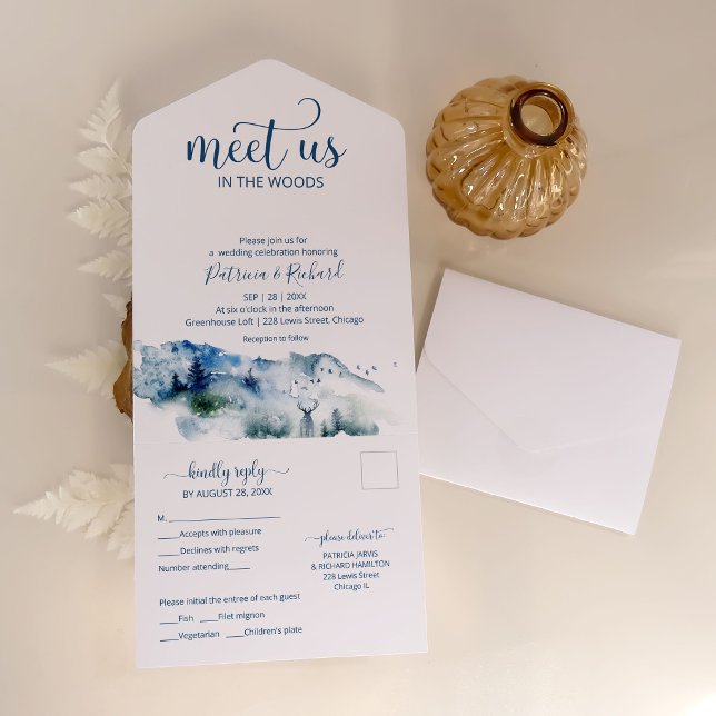 Meet Us In The Woods Forest Outdoor Wedding All In One Invitation (Creator Uploaded)