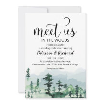 Meet Us In The Woods Outdoor Wedding Invitation