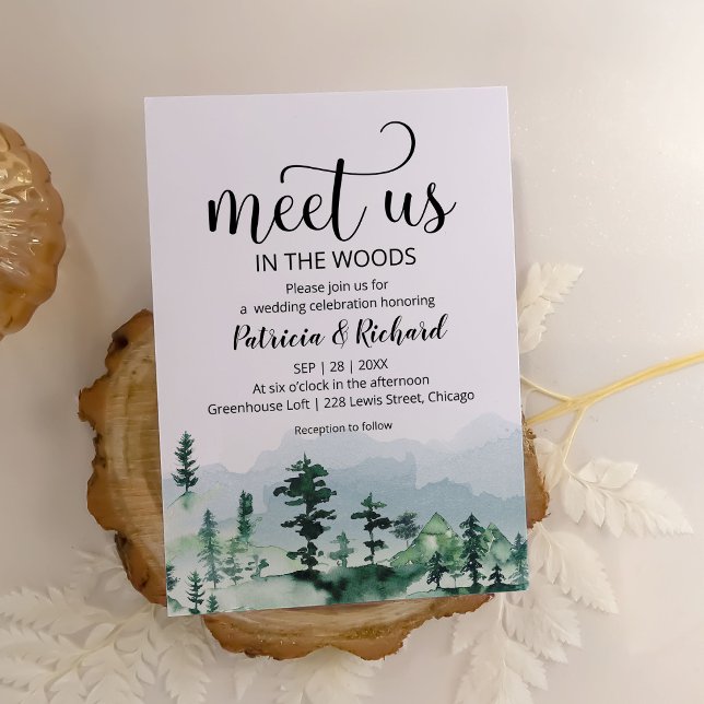 Meet Us In The Woods Outdoor Wedding Invitation (Creator Uploaded)