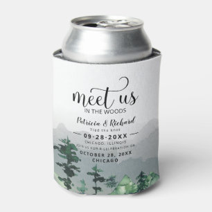 Meet Us In The Woods Outdoor Wedding Save The Date Can Cooler