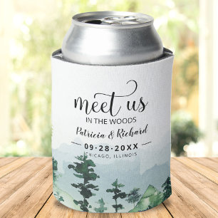 Meet Us In The Woods Outdoor Wedding Save The Date Can Cooler