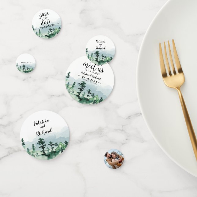 Meet Us In The Woods Outdoor Wedding Save The Date Confetti (Group)