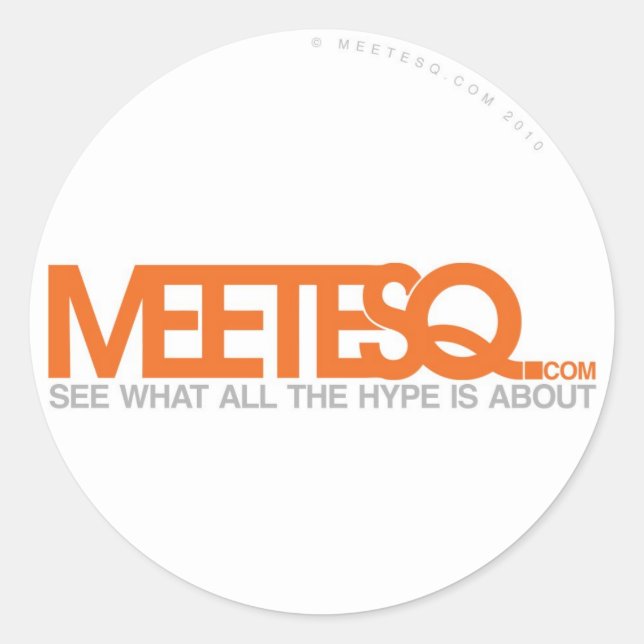 MeetESQ.com Classic Round Sticker (Front)