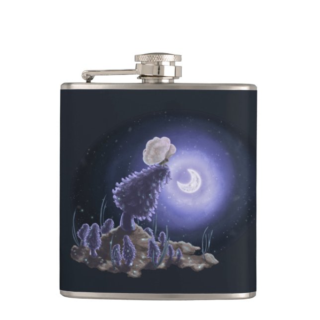 Meeting at Moonlight Hip Flask (Front)
