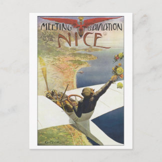 Meeting Aviation Nice Travel Poster Postcard