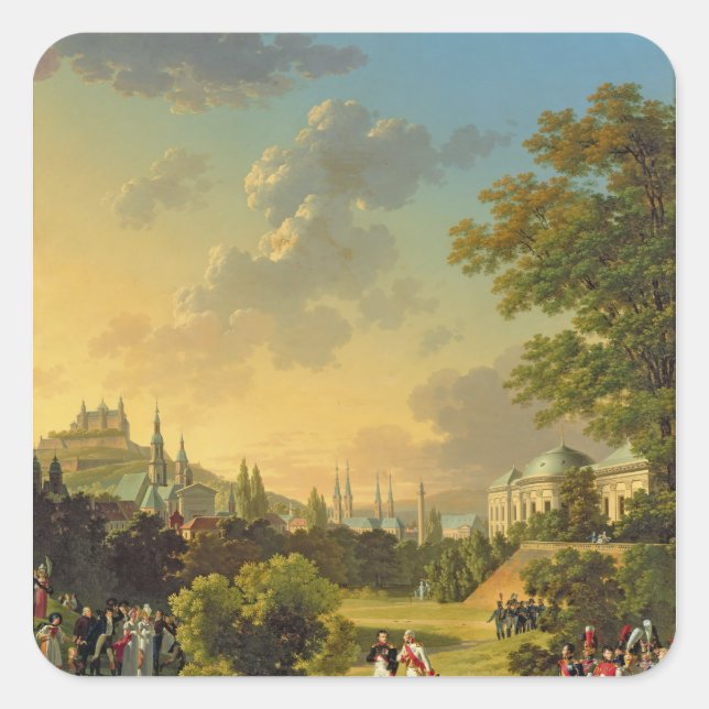 Meeting Between Napoleon I  and Ferdinand III Square Sticker (Front)