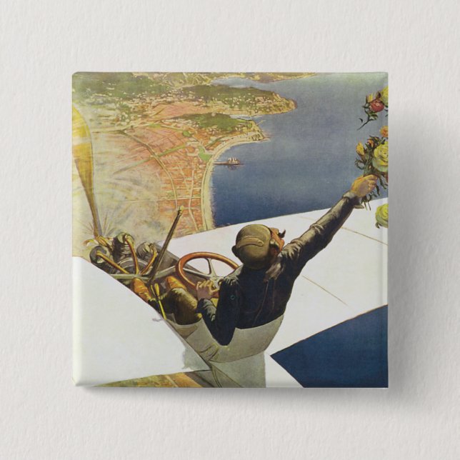 Meeting d'Aviation Nice 15 Cm Square Badge (Front)