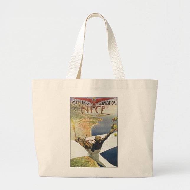 Meeting d'Aviation Nice Large Tote Bag (Front)