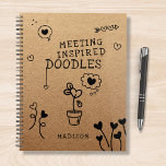Meeting Inspired Doodles Office Funny Personalised Planner<br><div class="desc">Meeting Inspired Doodles Office Funny Personalised PLanners features the text "Meeting inspired doodles" accented with a variety of girly love heart doodles on a kraft paper background with your personalised name below. Perfect for office staff and colleagues for Christmas, holidays, birthday and team building. Designed for you by ©Evco Studio...</div>
