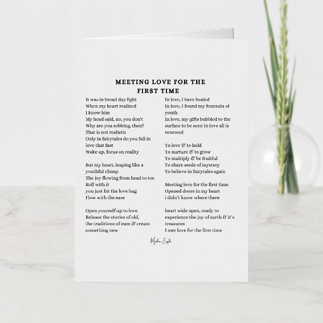 Meeting Love For The First Time poem poetry Foil Greeting Card (Front)